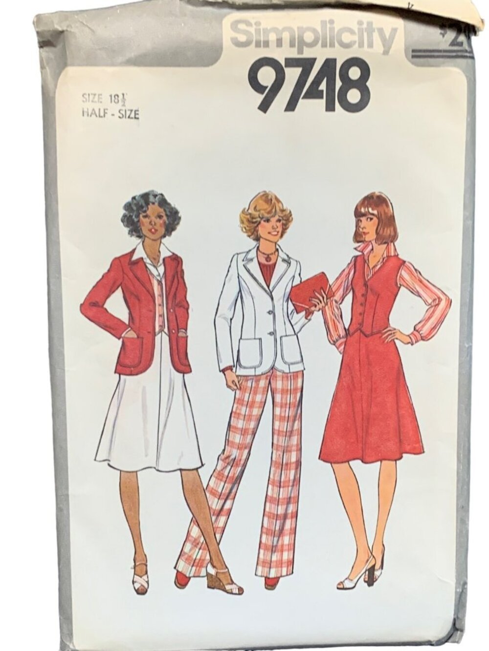 Simplicity 9748 Sewing Pattern Womens Jacket Skirt Pant Vest Size 18 1/2 Uncut